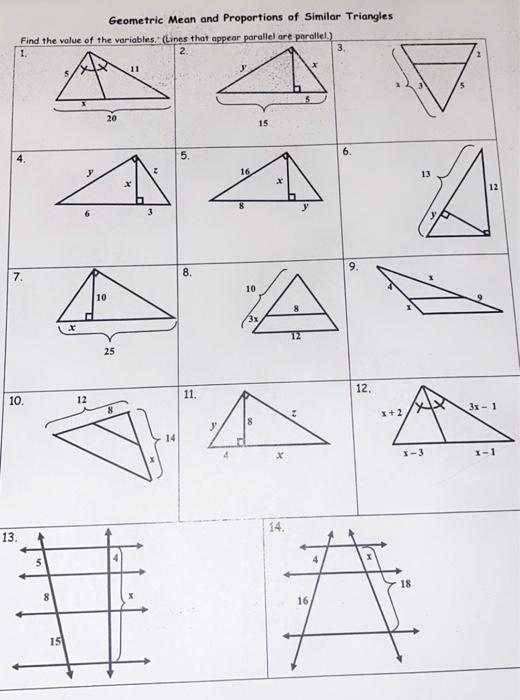 Solved Geometric Mean and Proportions of Similar Triangles