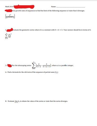 Solved Use growth rates of sequences to find the limit of | Chegg.com
