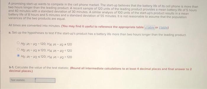 Solved A promising start-up wants to compete in the cell | Chegg.com