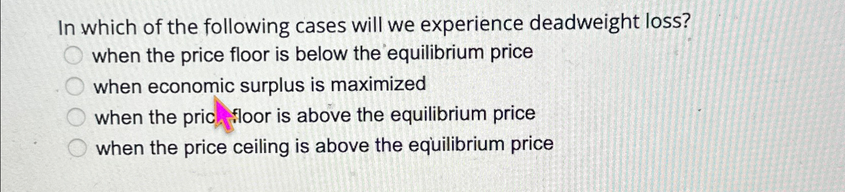 Solved In which of the following cases will we experience | Chegg.com