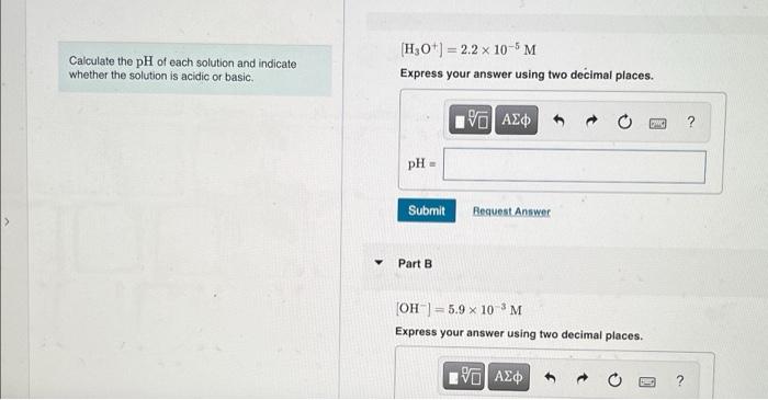 Solved Calculate The PH Of Each Solution And Indicate | Chegg.com