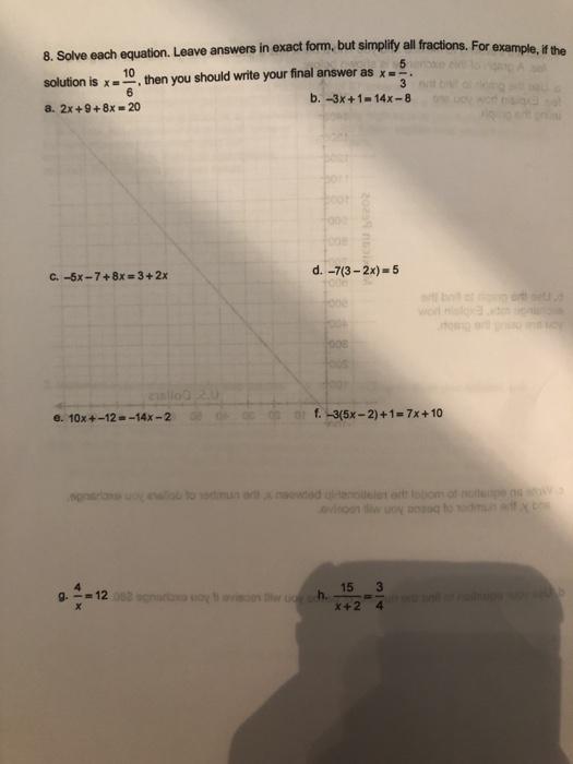 Solved 8. Solve each equation. Leave answers in exact form, | Chegg.com
