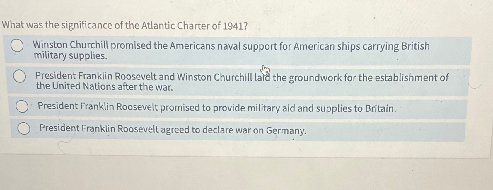 Solved What was the significance of the Atlantic Charter of | Chegg.com