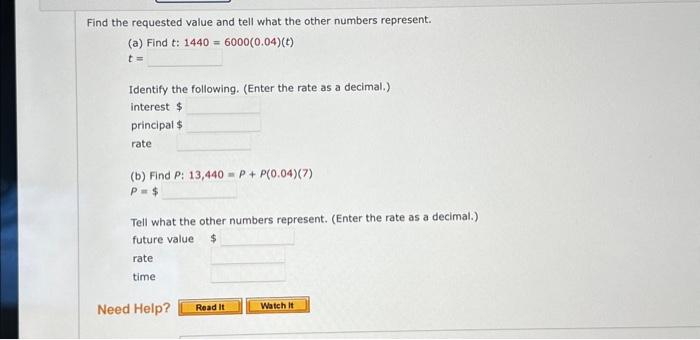 Solved the requested value and tell what the other numbers | Chegg.com