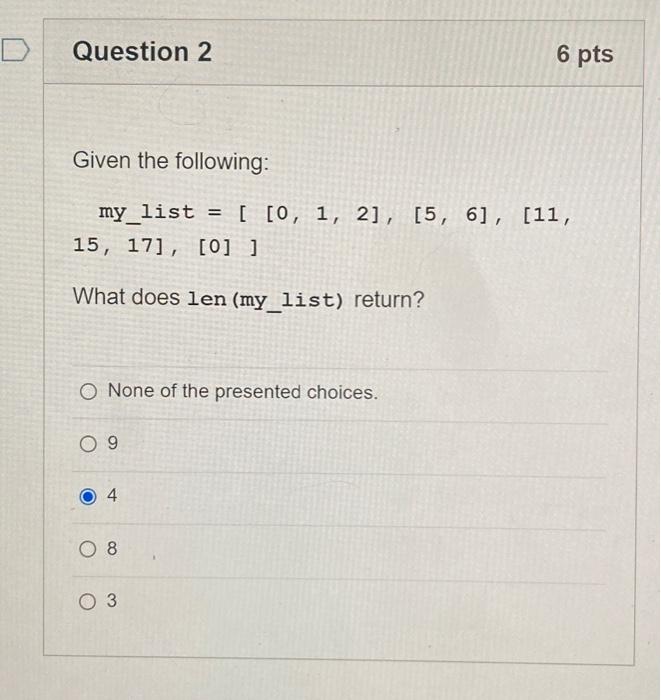 Solved Question 3 6 pts Given the following: \[ | Chegg.com