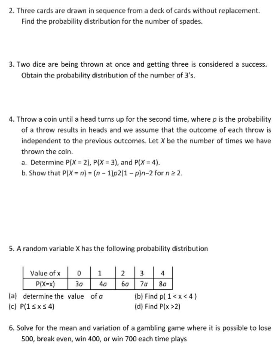 Solved 2. Three cards are drawn in sequence from a deck of | Chegg.com