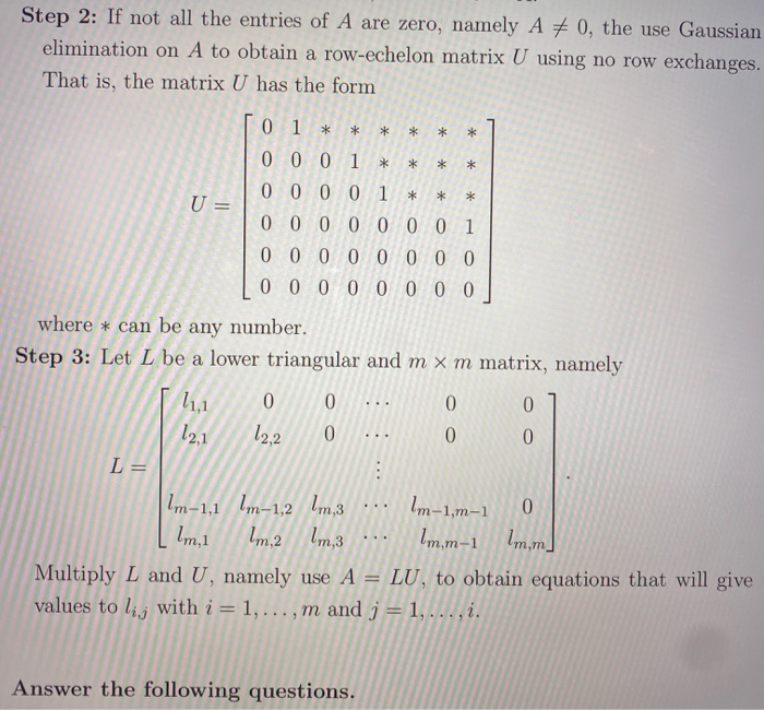 Solved In this problem we investigate and use the LU | Chegg.com