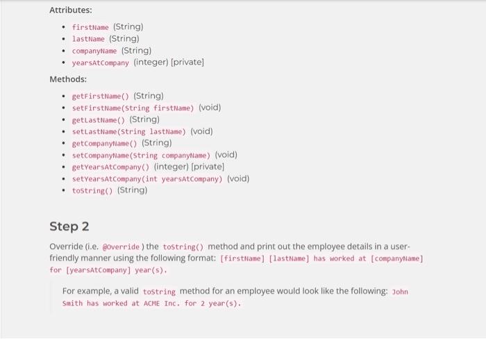Solved Step 1 Create a base class named Employee and two | Chegg.com