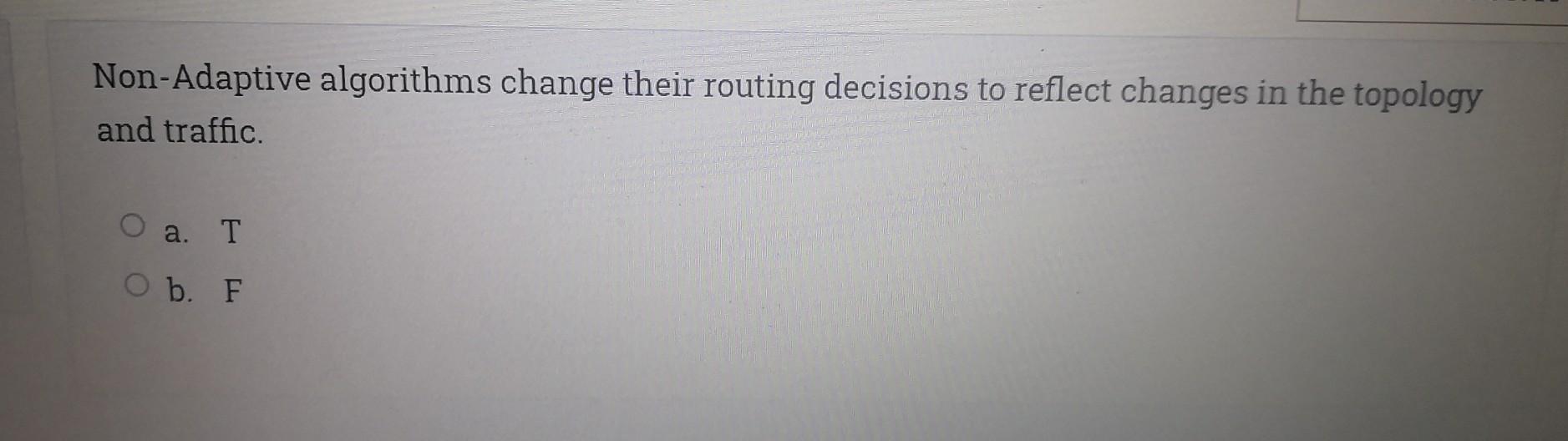Solved Non-Adaptive algorithms change their routing | Chegg.com