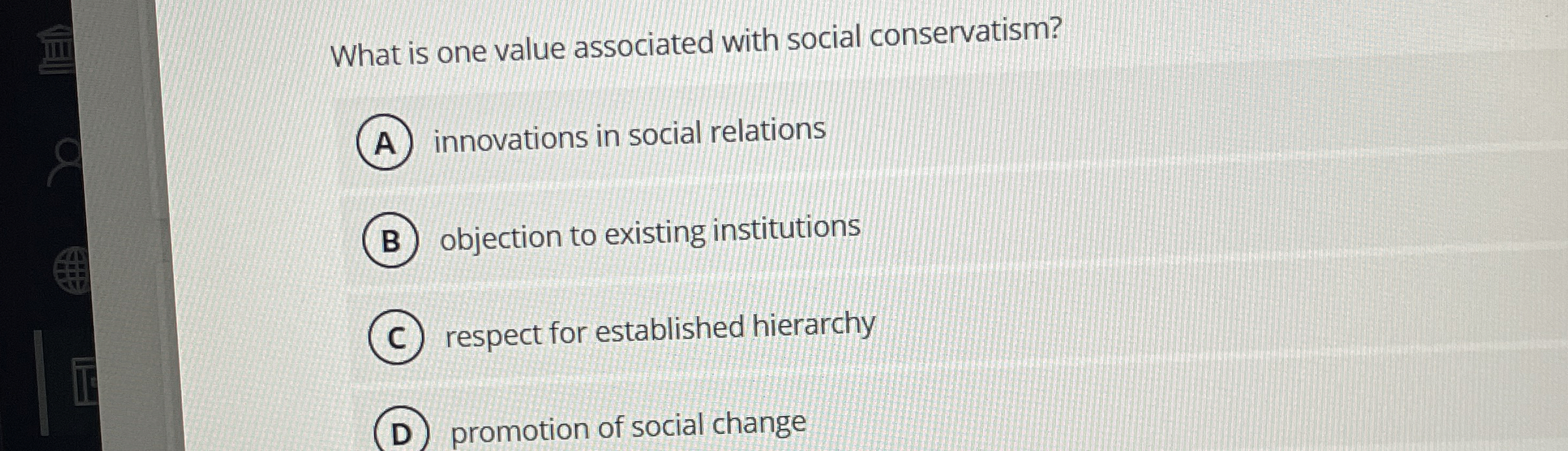 Solved What is one value associated with social | Chegg.com