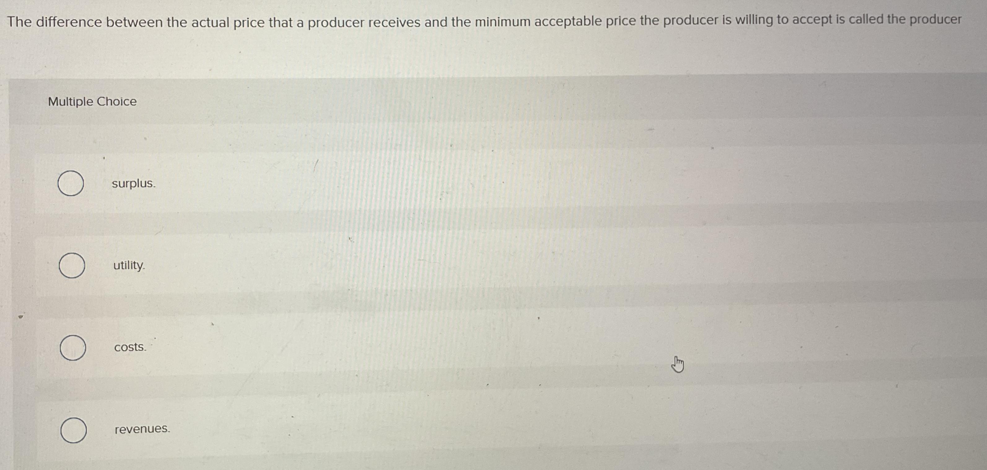 The difference between the actual price that a | Chegg.com