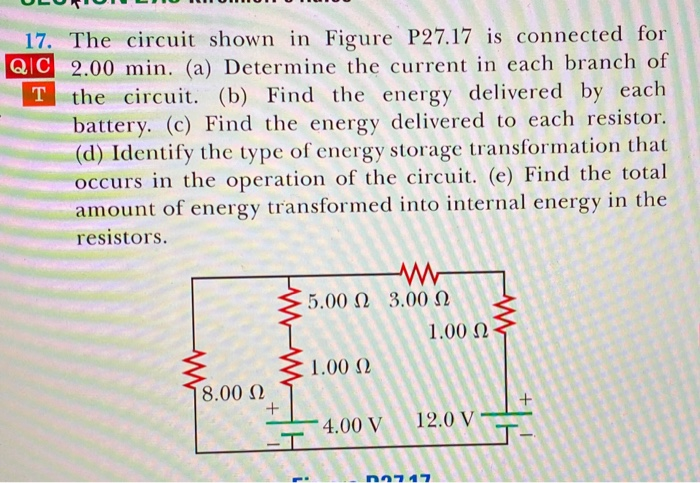 Solved 17. The circuit shown in Figure P27.17 is connected | Chegg.com