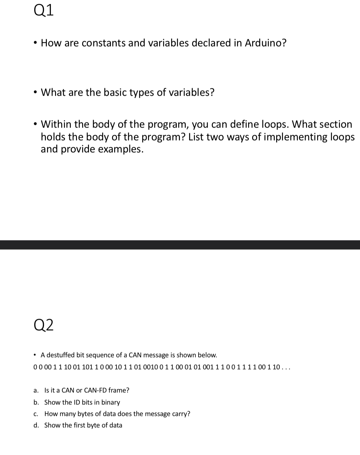 Solved Q1How are constants and variables declared in | Chegg.com