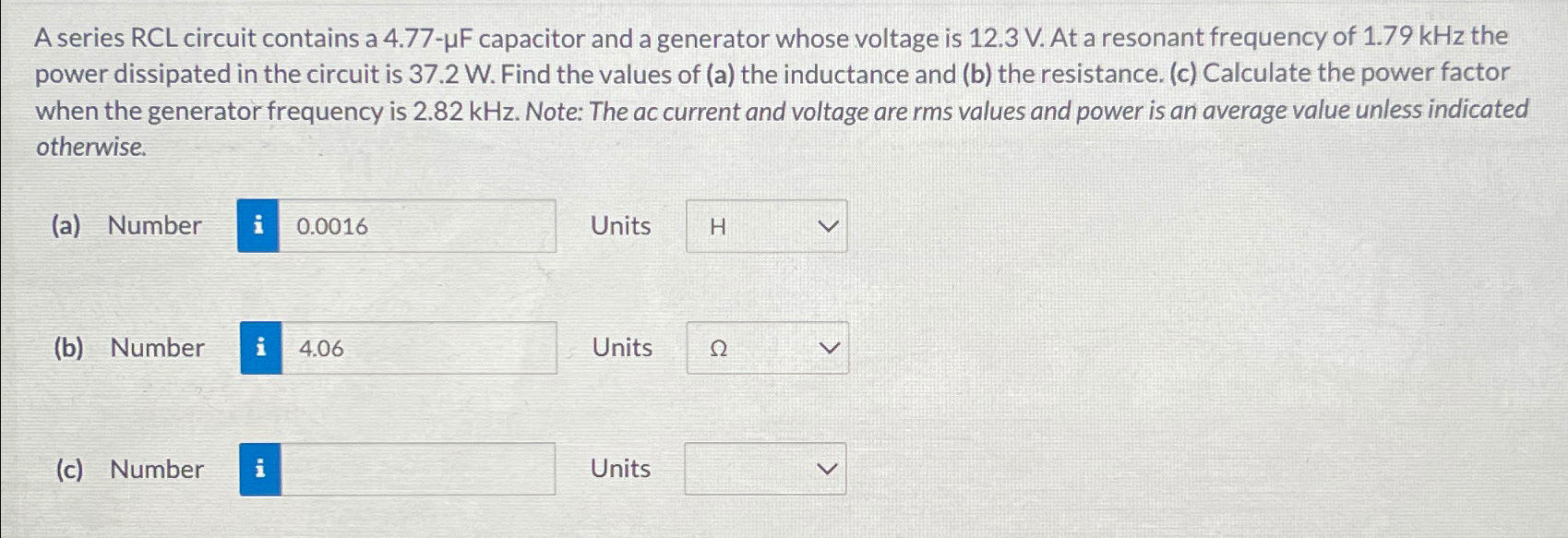 Solved A series RCL circuit contains a 4.77-μF ﻿capacitor | Chegg.com