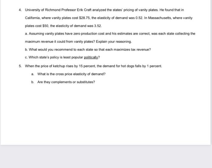 4 University Of Richmond Professor Erik Craft Chegg
