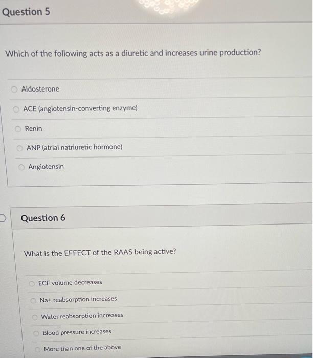 Solved Which of the following acts as a diuretic and