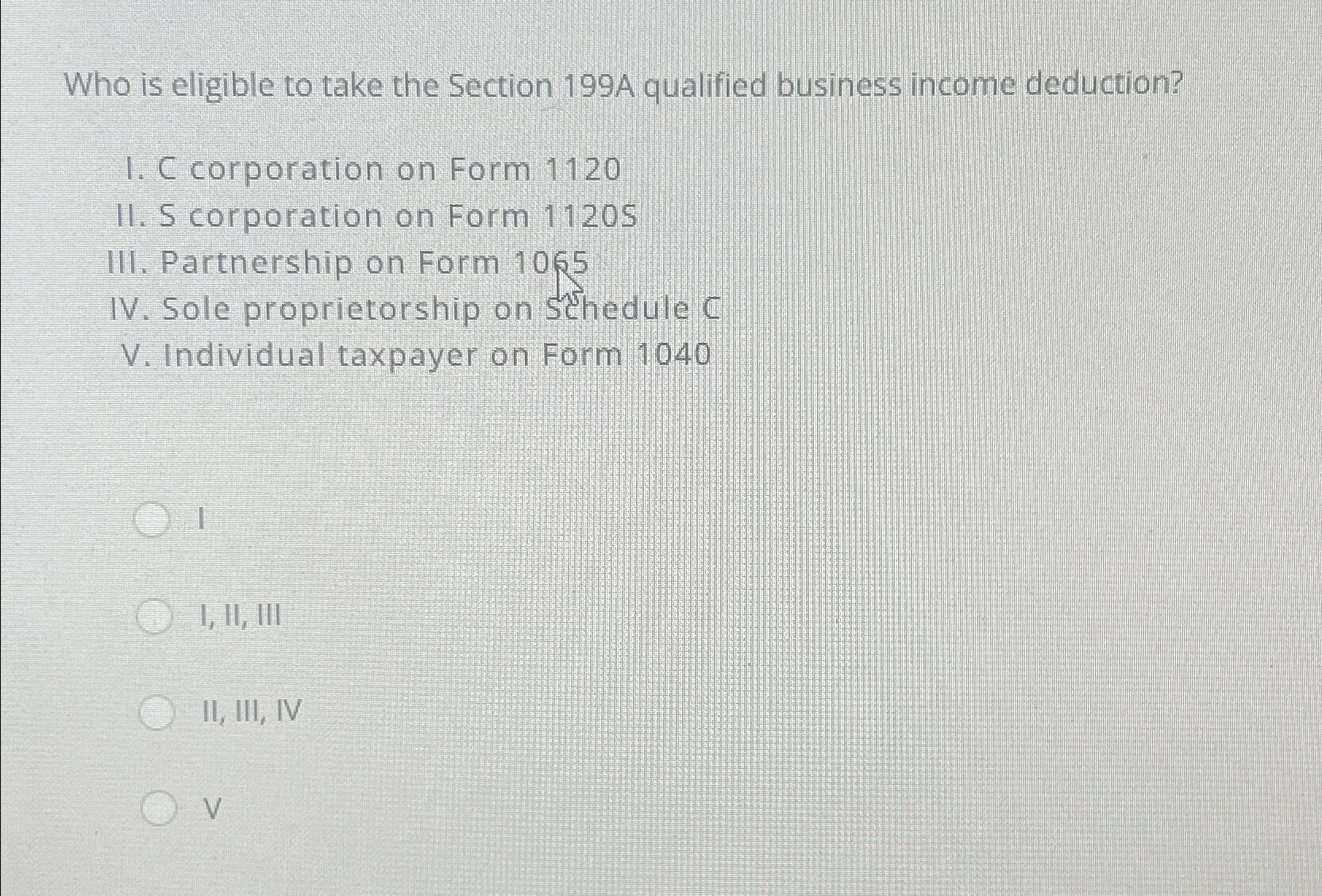 Solved Who is eligible to take the Section 199A qualified