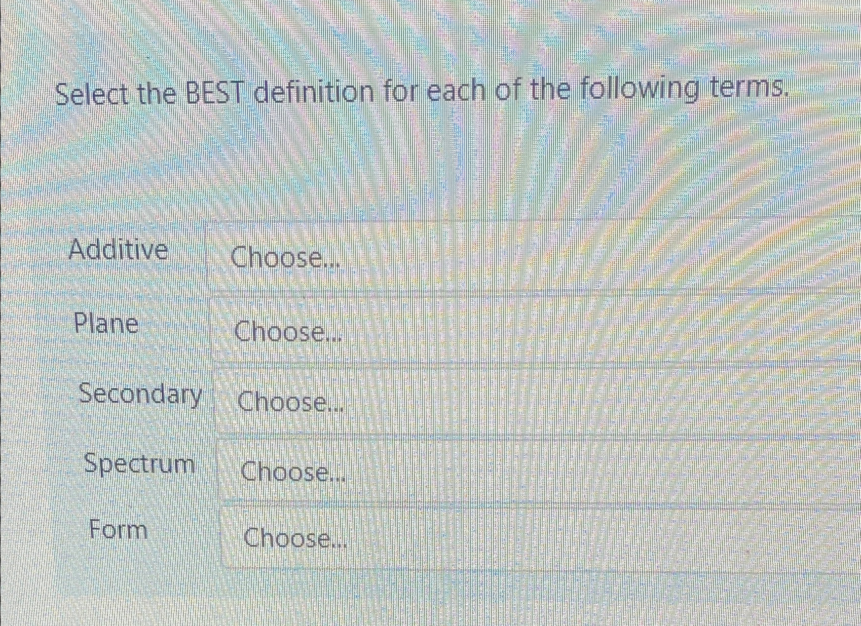 Solved Select the BEST definition for each of the following | Chegg.com
