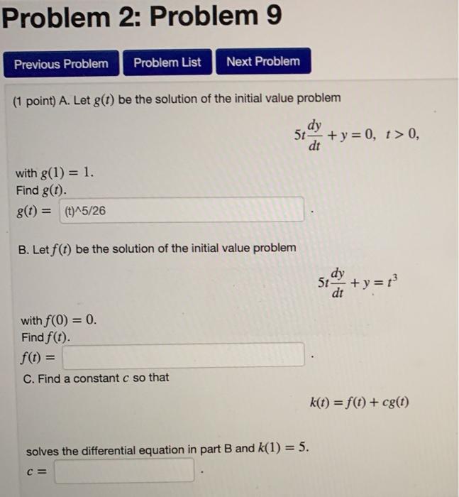Solved Problem 2: Problem 9 Previous Problem Problem List | Chegg.com
