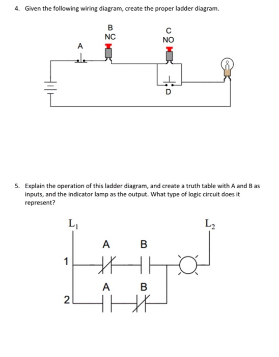 Solved 4 Given The Following Wiring Diagram Create The Chegg Com