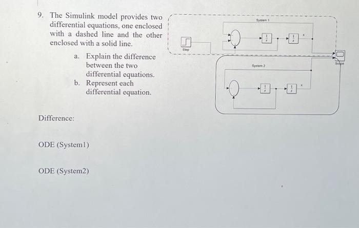 Solved 9. The Simulink model provides two differential | Chegg.com