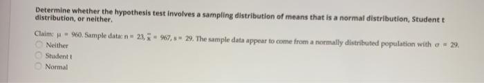 Solved Determine whether the hypothesis test involves a | Chegg.com