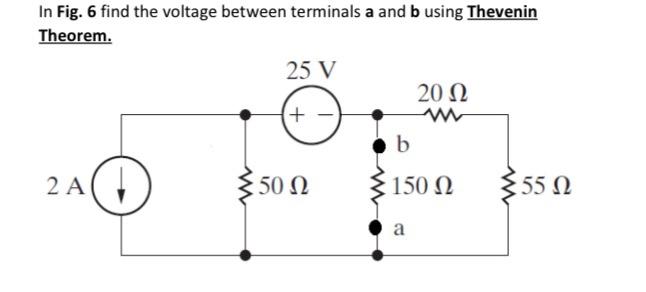 Solved In Fig. 6 find the voltage between terminals a and b | Chegg.com