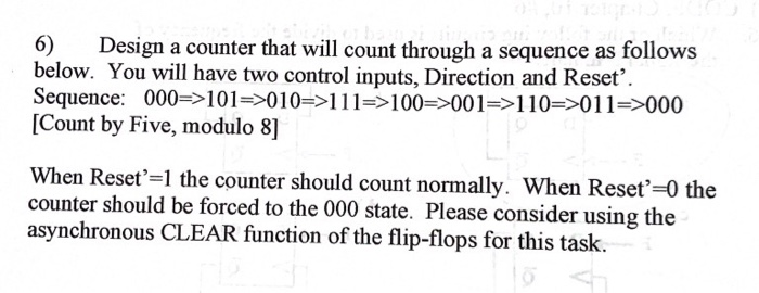 Solved design a counter that will count through a sequence | Chegg.com