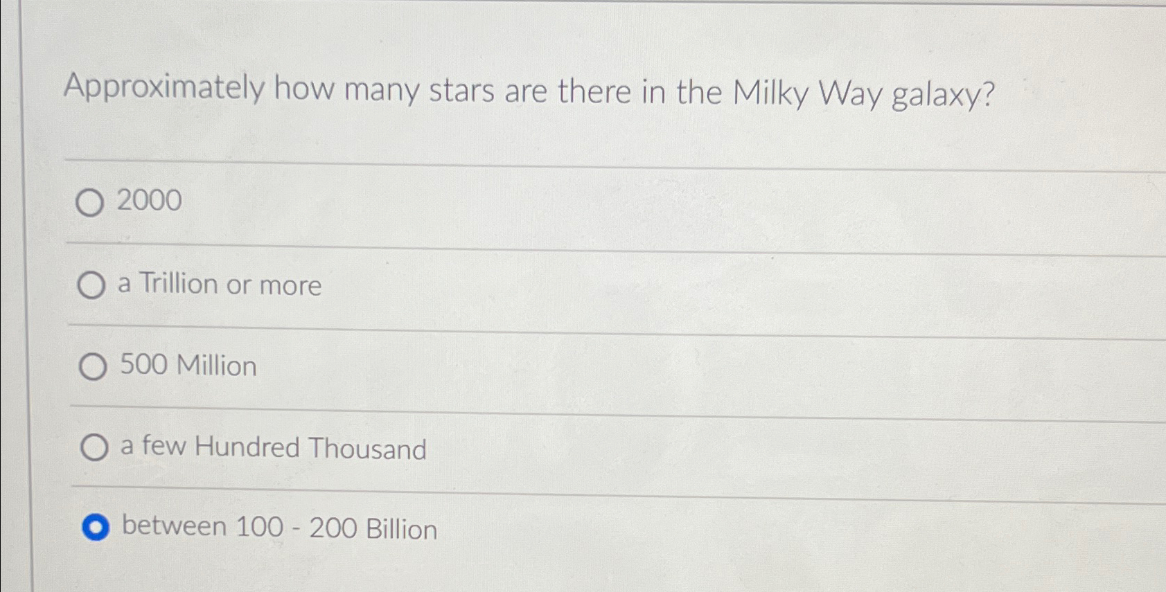 Solved Approximately how many stars are there in the Milky | Chegg.com