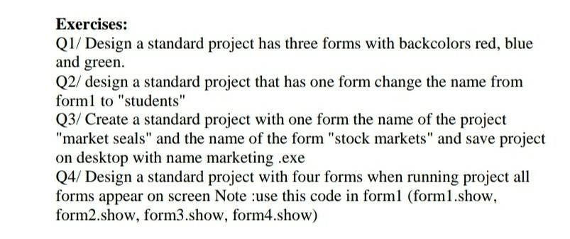 Solved Exercises: Q1/ Design a standard project has three | Chegg.com