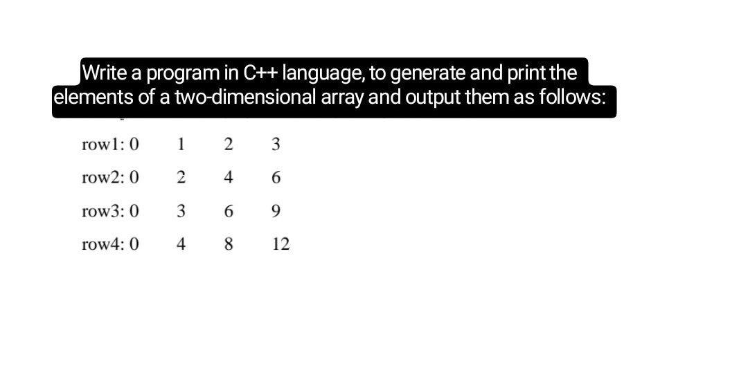 Solved Write a program in C++ language, to generate and | Chegg.com