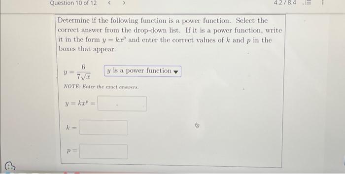 Solved Question 10 of 12 Determine if the following function | Chegg.com