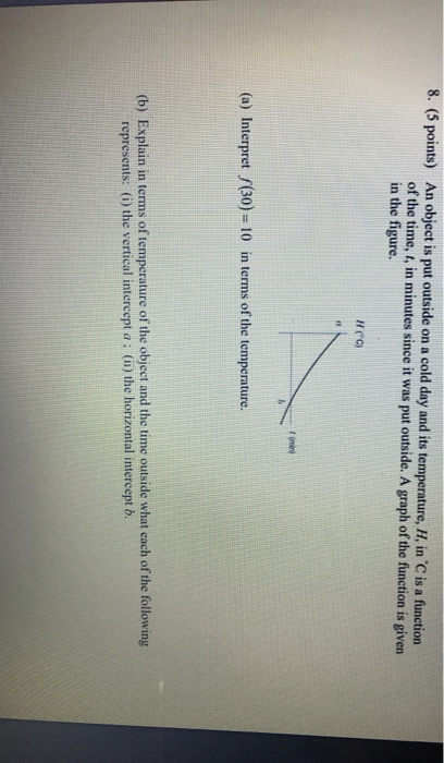 Solved 8. (5 points) An object is put outside on a cold day | Chegg.com