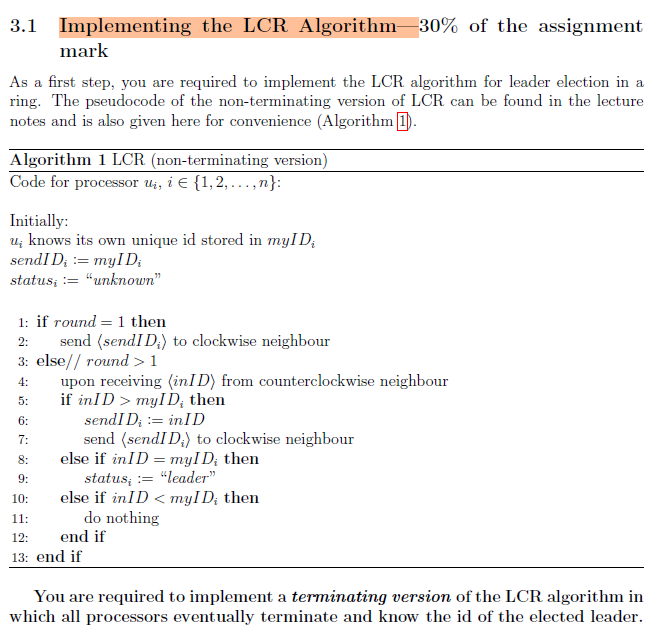 Solved You are required to implement a terminating version | Chegg.com