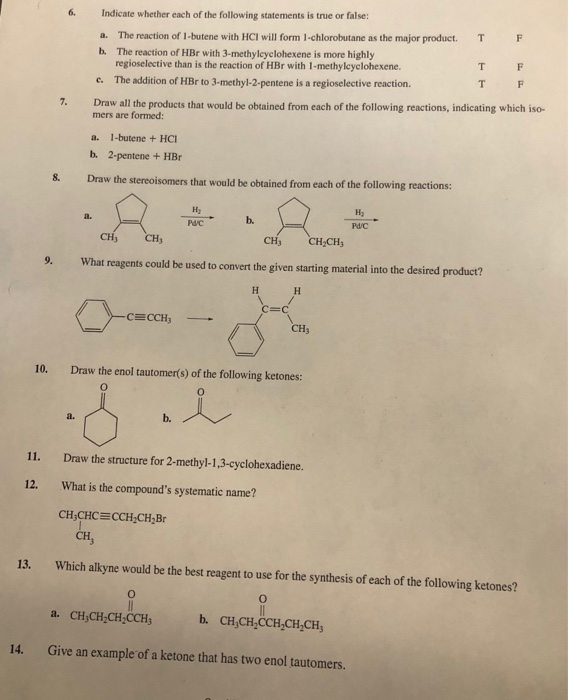 Solved Indicate Whether Each Of The Following Statements Is | Chegg.com