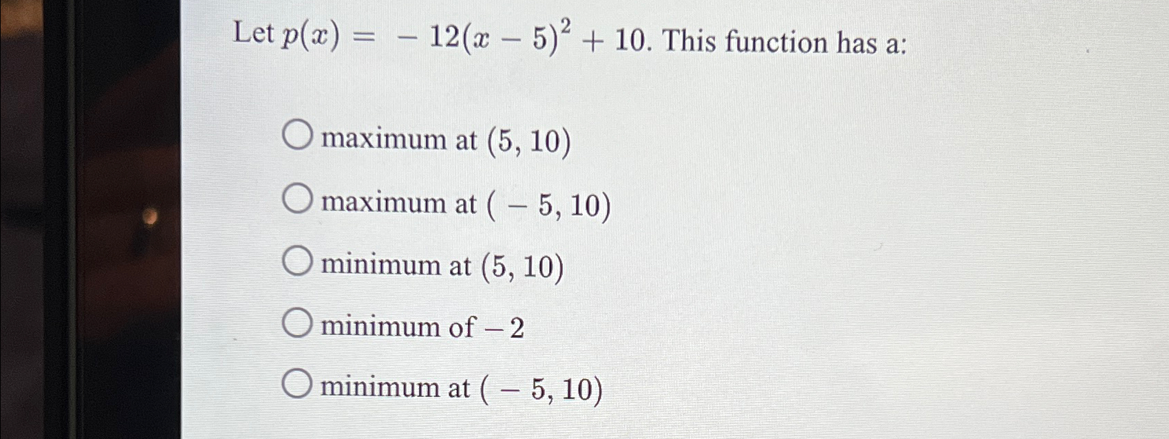 p x )=- 3 x 5 2 12 maximum profit