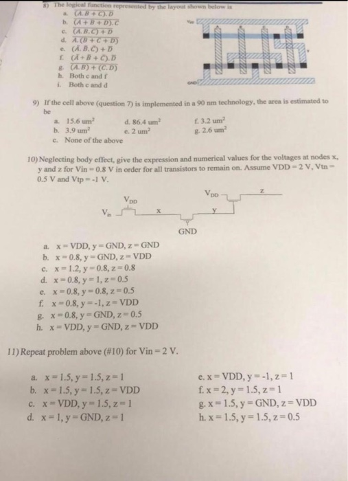 5 The Logical Function Represented By The Layout Chegg Com