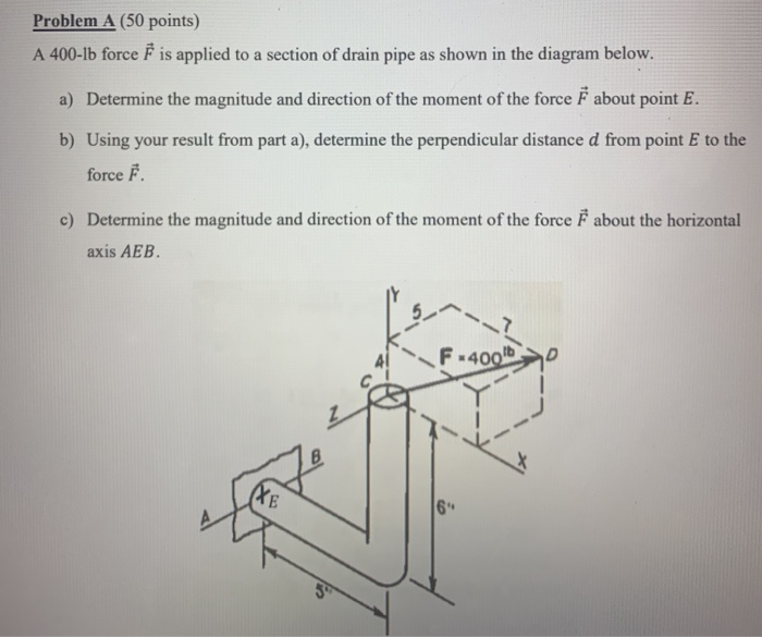 Solved Problem A (50 Points) A 400-lb Force F Is Applied To | Chegg.com