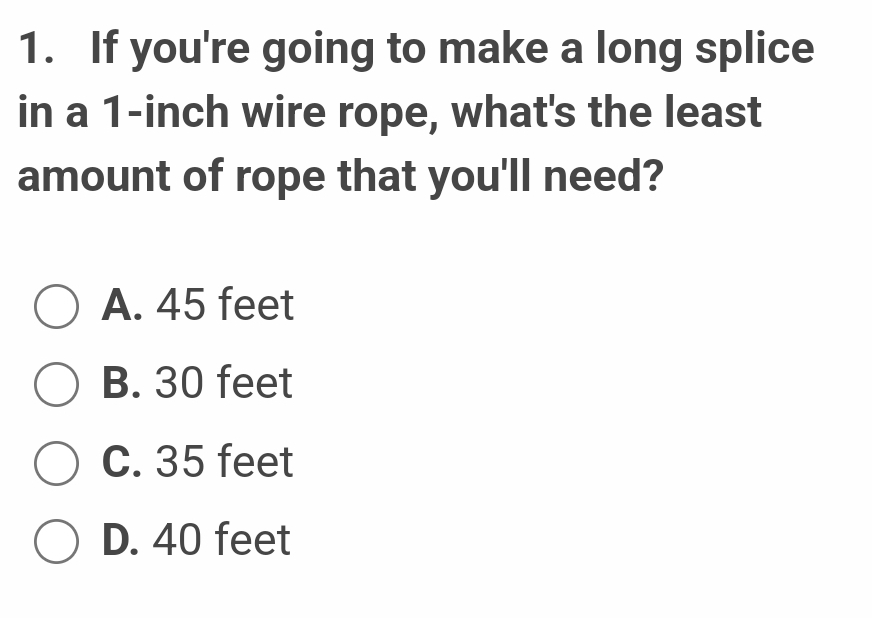Solved If you're going to make a long splice in a 1-inch | Chegg.com