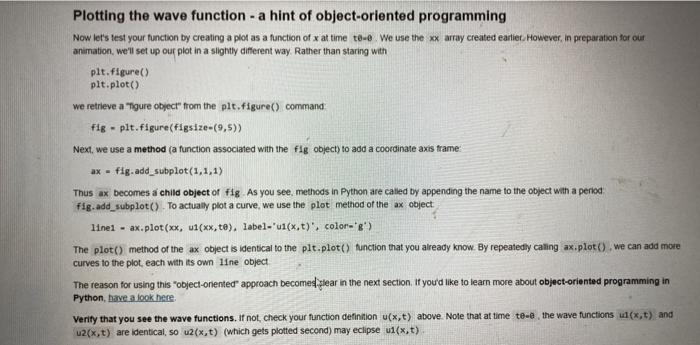Solved Plotting the wave function - a hint of | Chegg.com