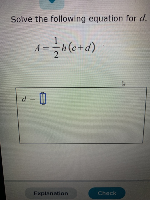 Solved Solve The Following Equation For D 4 1 H C D Chegg Solved Solve The Following Equation For D 4 1 H C D Chegg