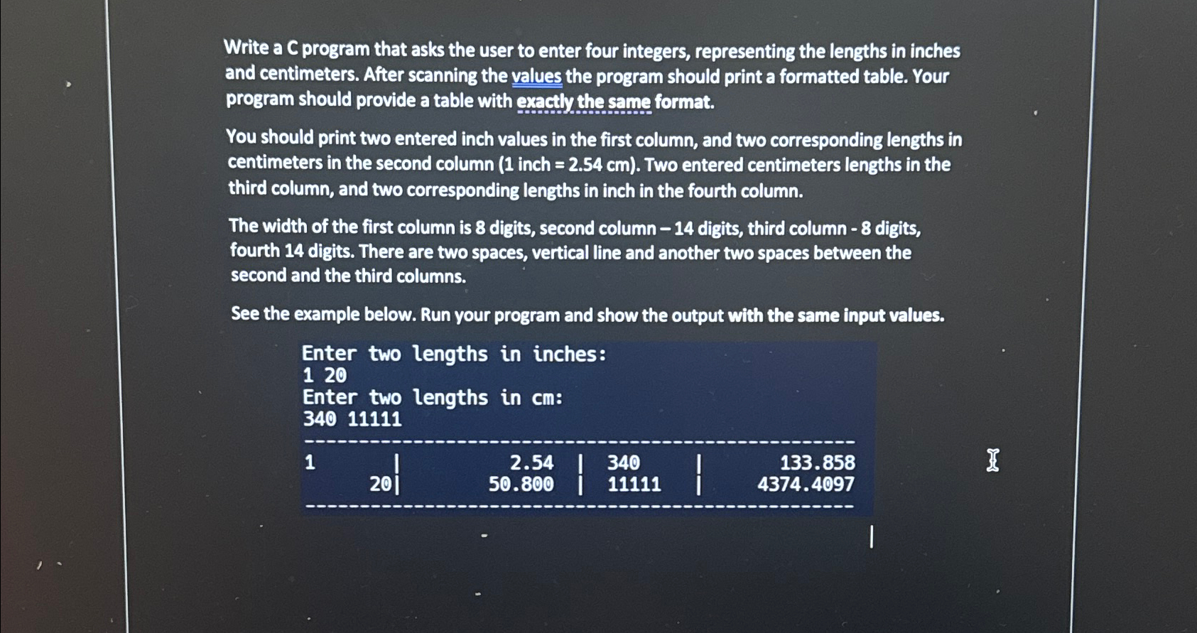 Solved Write a C program that asks the user to enter four | Chegg.com