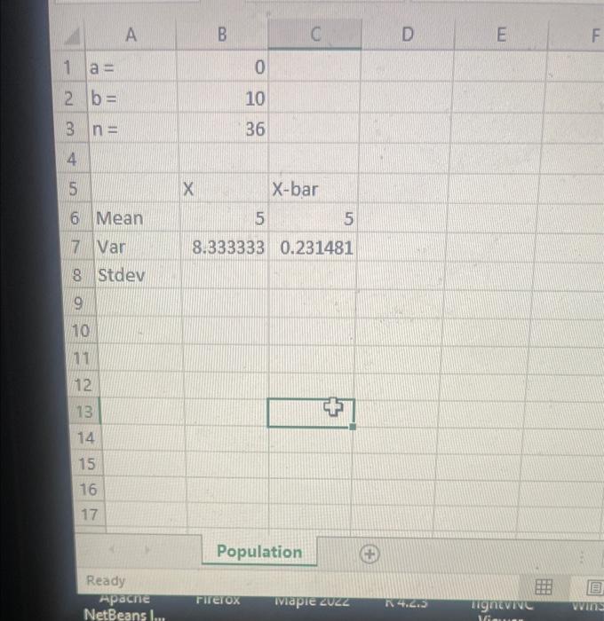 Solved what is the standard deviation of X and XBar