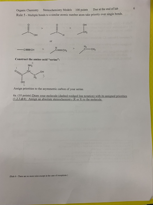 Solved 6 Organic Chemistry Stereochemistry Models 100 points | Chegg.com