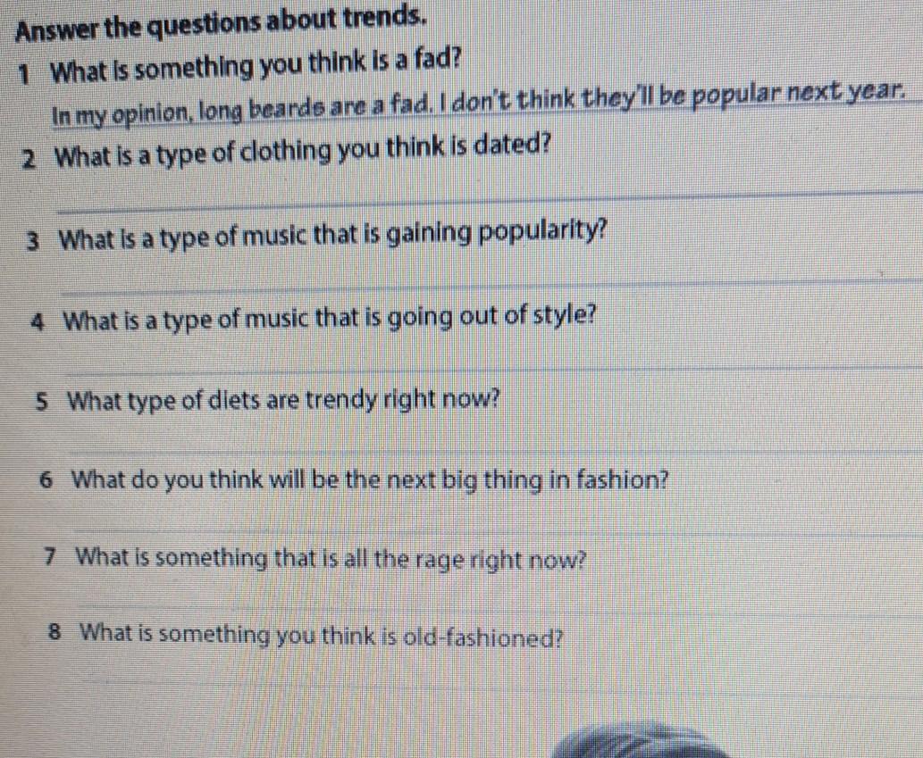 Solved Answer the questions about trends. 1 What is | Chegg.com
