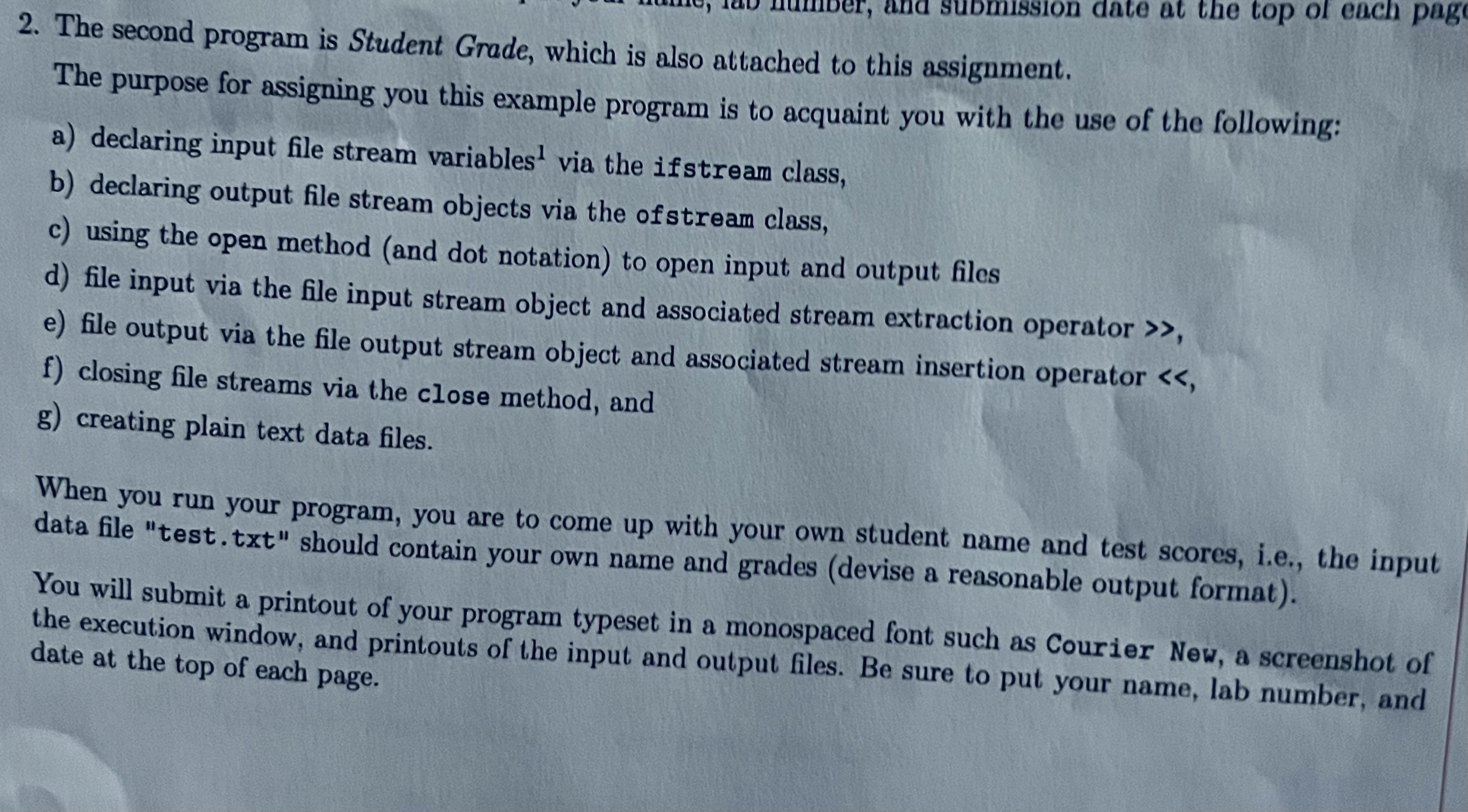 Solved The second program is Student Grade, which is also | Chegg.com