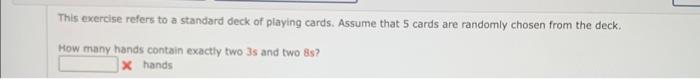 Solved This exercise refers to a standard deck of playing | Chegg.com