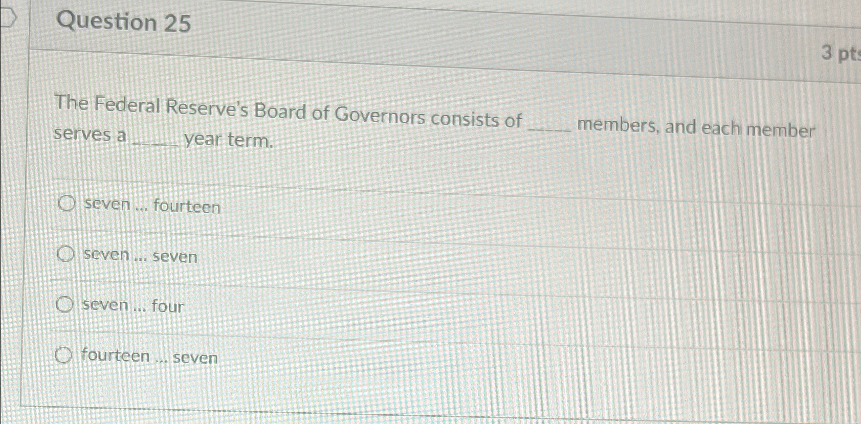 Solved Question 25The Federal Reserve's Board Of Governors | Chegg.com