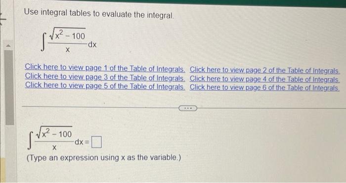 Solved Use Integral Tables To Evaluate The Integral