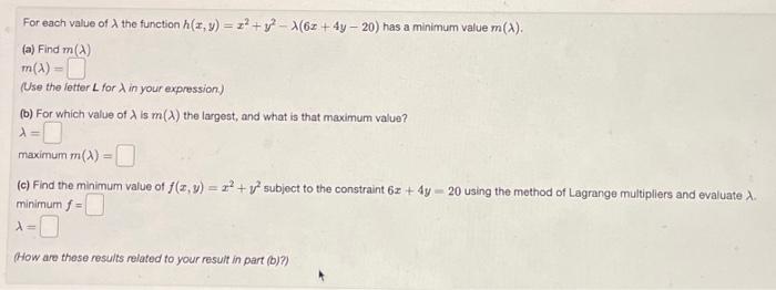 Solved For each value of λ the function | Chegg.com
